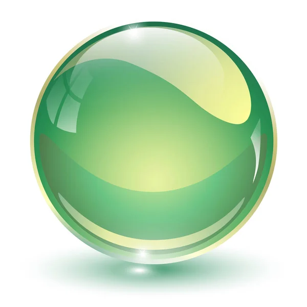 Esfera Vidrio Bola Vectorial Verde — Vector de stock