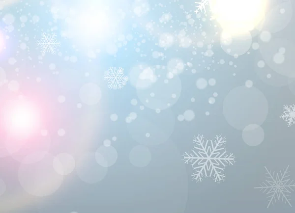 Kerstmis Achtergrond Met Sneeuwvlokken Winter Blauwe Sneeuw Achtergrond Vectorillustratie — Stockvector