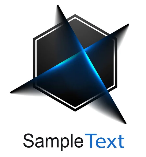 徽标业务3D 动态形状 黑色和蓝色矢量符号 — 图库矢量图片