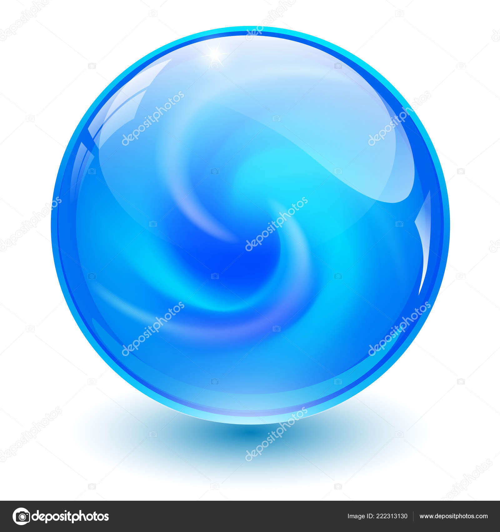 Blue Glass Sphere Marble Ball Vector Illustration Stock Vector Image by