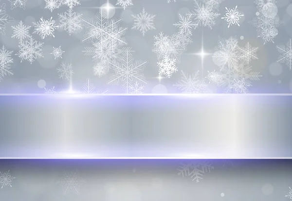 Fundo Natal Com Flocos Neve Banner Ilustração Vetorial Inverno —  Vetores de Stock