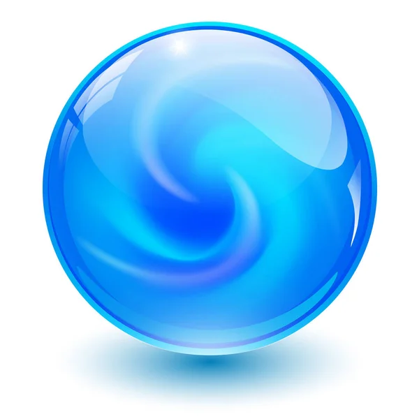 Blue Glass Sphere Marble Ball Vector Illustration — Stock Vector
