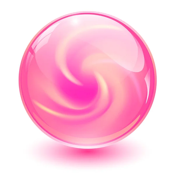 Pink Glass Sphere Marble Ball Vector Illustration — Stock Vector