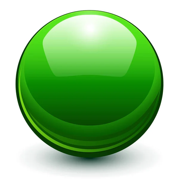 Esfera Vidrio Bola Vectorial Verde — Vector de stock