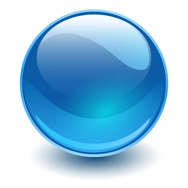 Glazen Bol Blauw Vector Bal — Stockvector