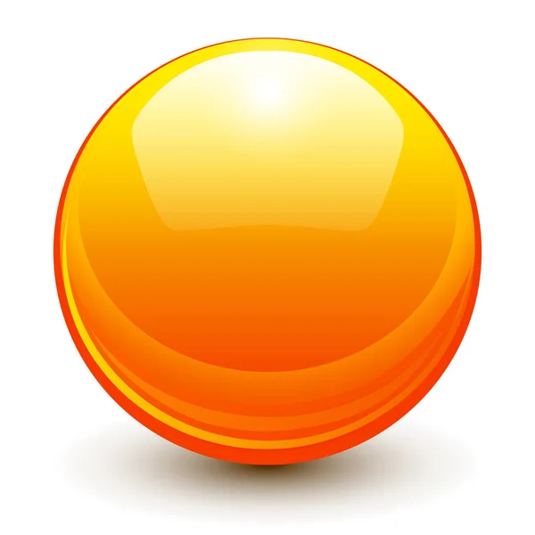 玻璃球 橙色3D 矢量球 — 图库矢量图片