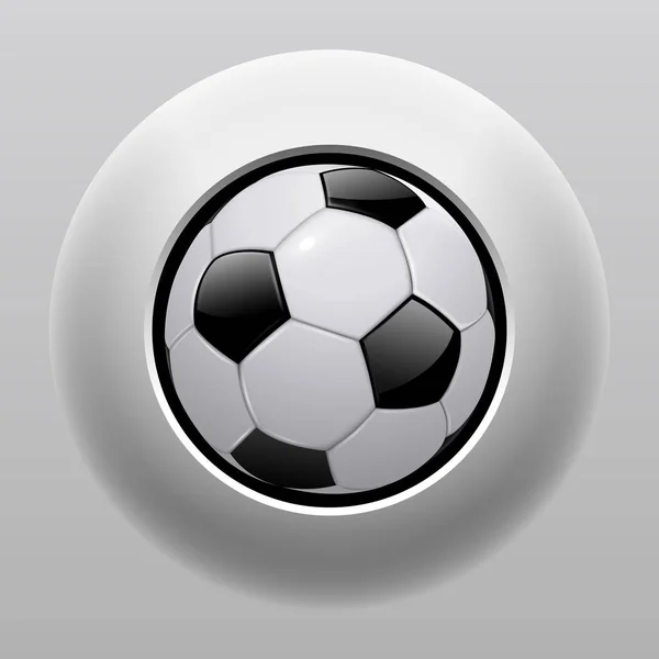 Bouton Poussoir Avec Ballon Football Fond Vectoriel Brillant — Image vectorielle