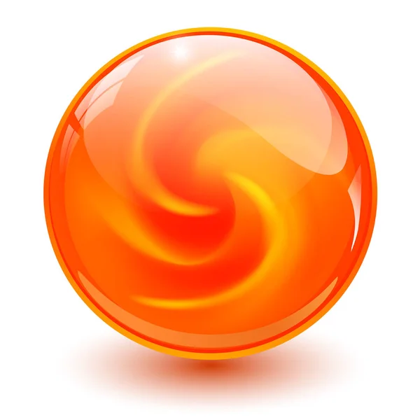 Orange Glass Sphere Marble Ball Vector Illustration — Stock Vector