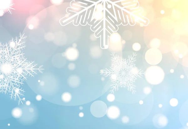 Jul Bakgrund Med Snöflingor Vintern Vektorillustration — Stock vektor