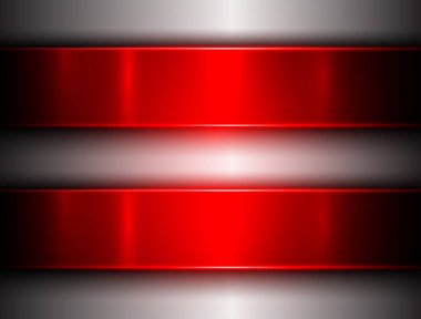 Gümüş Metalik arka plan kırmızı