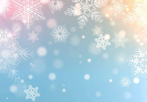 雪の結晶 美しい冬ベクトル イラスト クリスマス背景 — ストックベクタ