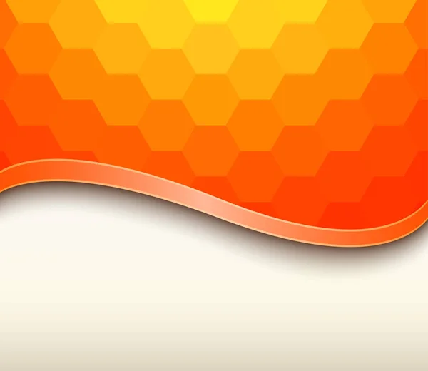 オレンジ色の抽象的な背景モザイク ベクトルの六角形のテクスチャを面白い — ストックベクタ