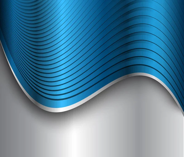 Fondo Plata Azul Metal Brillantes Ondas Cromo Metálico Vector Ilustración — Vector de stock