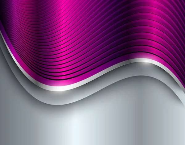 Ασημί Φόντο Μωβ Λαμπερά Μεταλλικά Χρώμιο Κύματα Εικονογράφηση Διάνυσμα — Διανυσματικό Αρχείο