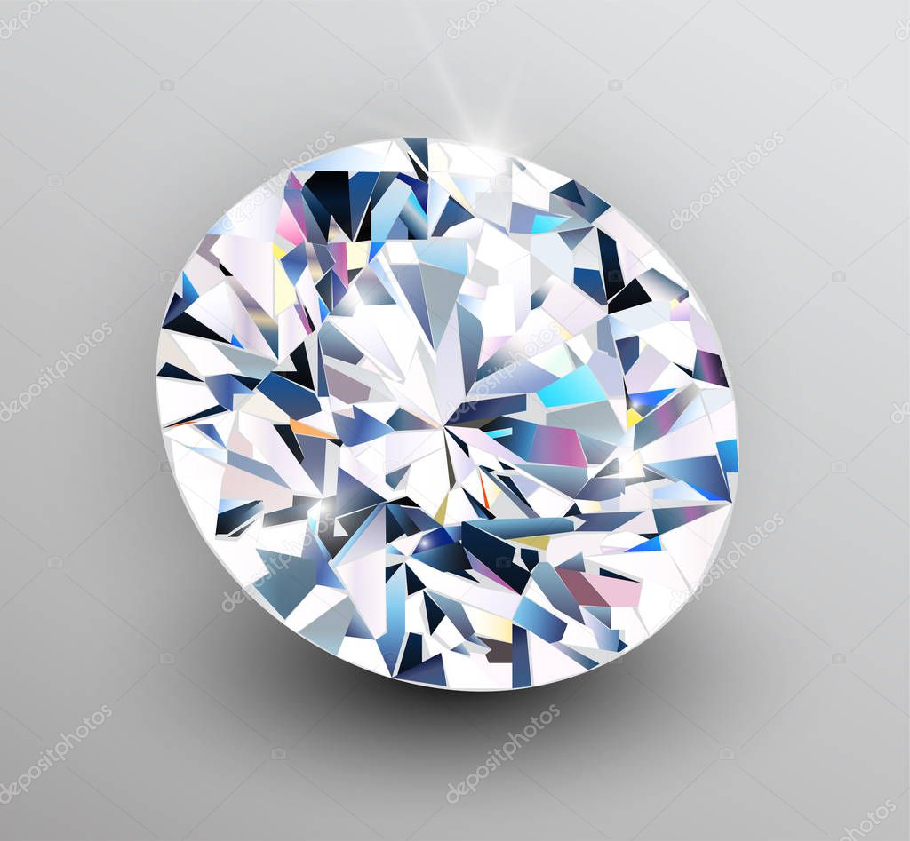 Background with diamond, shiny beautiful gemstone as romantic vector background.
