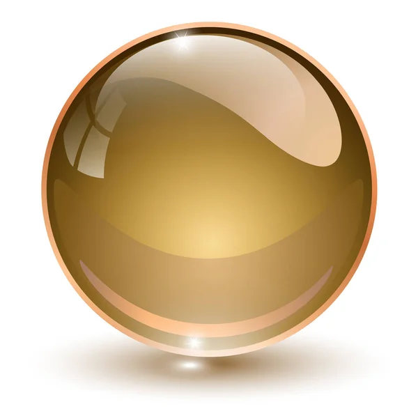 Glass Sphere Brown Vector Ball — Stock Vector