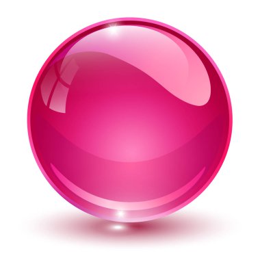 Cam Küre, pembe 3d vektör topu