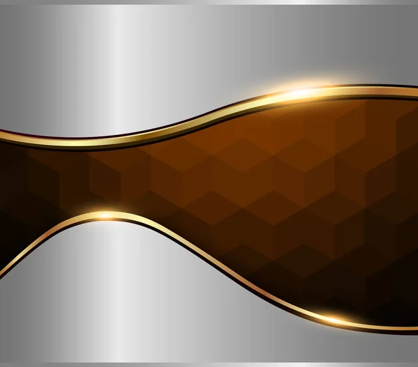 ベクトルの六角形のテクスチャで抽象的な背景銀茶色モザイク — ストックベクタ