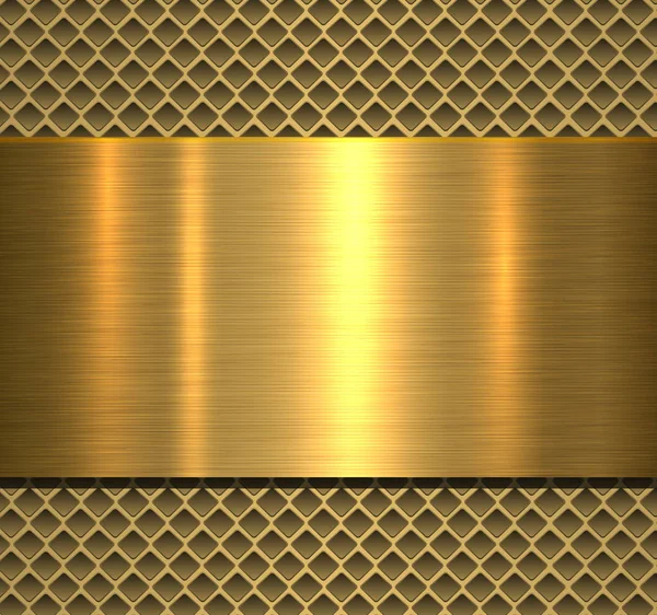 Sfondo Metallico Oro Lucido Texture Sfondo Traforato Disegno Vettoriale — Vettoriale Stock