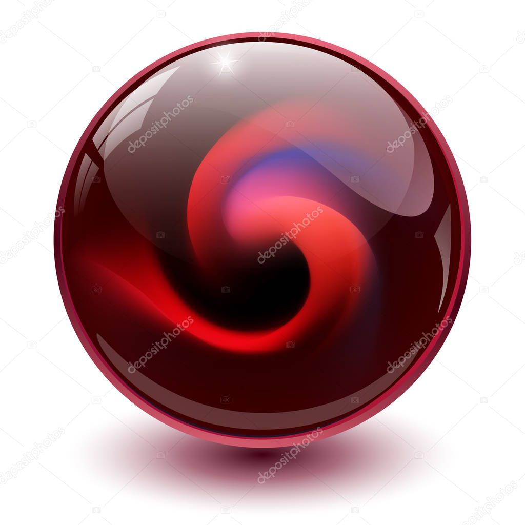 Red glass sphere