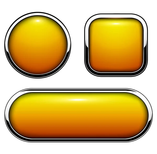 Glossy buttons orange — Stock Vector