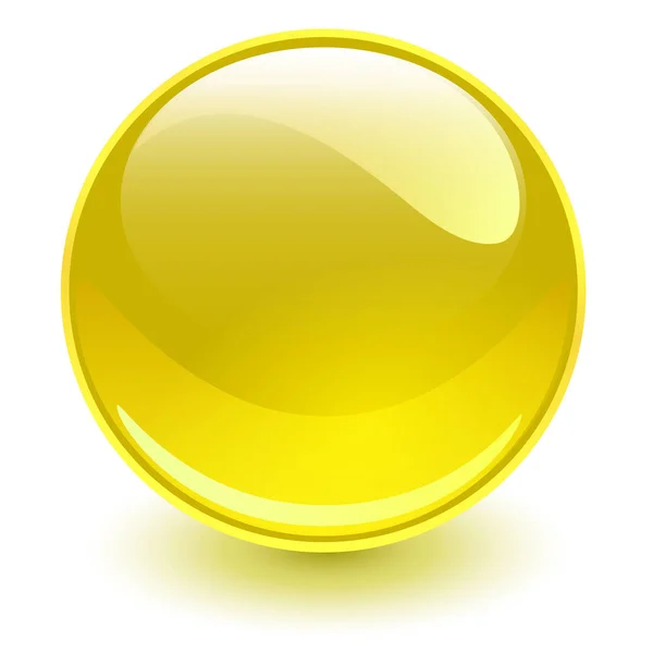 Sphère en verre jaune — Image vectorielle
