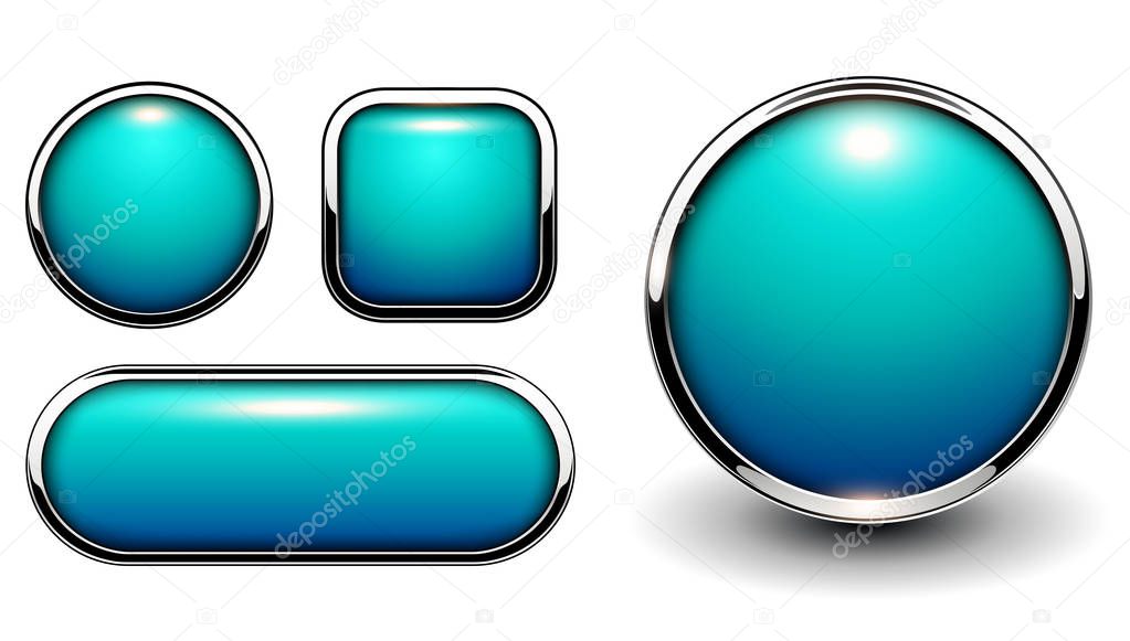 Glossy buttons blue