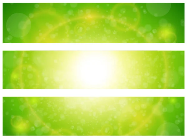 Zonnige groene banners — Stockvector