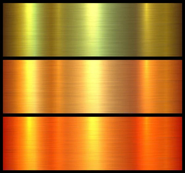 Texturas metálicas oro naranja — Vector de stock