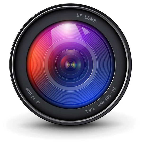 Camera lens 3D icon — Stock Vector