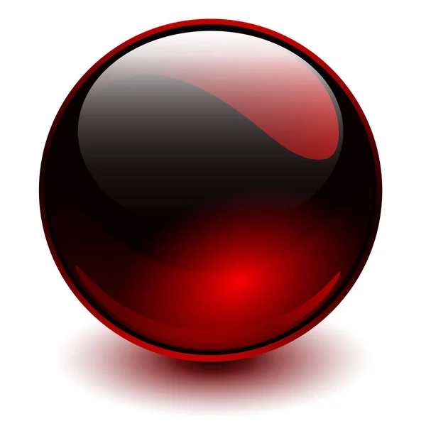 Glass sphere red — Stock Vector