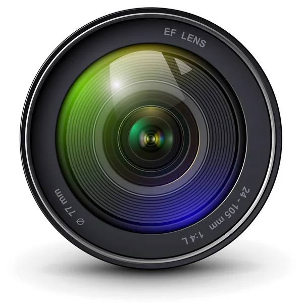Camera lens 3D icon — Stock Vector