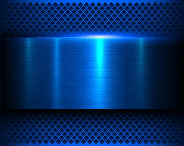 Metallic achtergrond blauw 3D — Stockvector