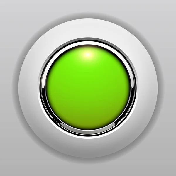 3D-knop geel groen — Stockvector