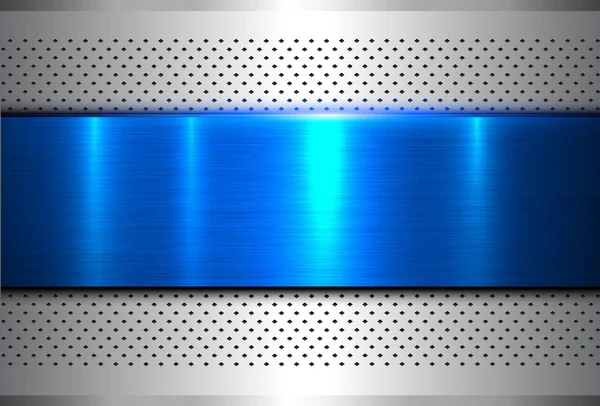 Metallischer Hintergrund silber blau — Stockvektor