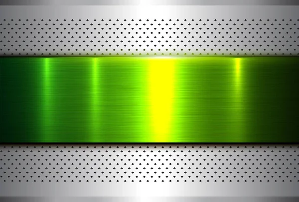 Fondo metálico plata verde — Vector de stock