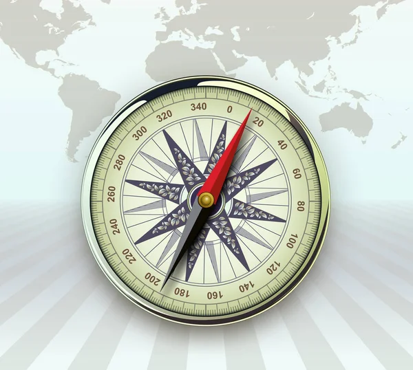 Reis achtergrond met kompas — Stockvector