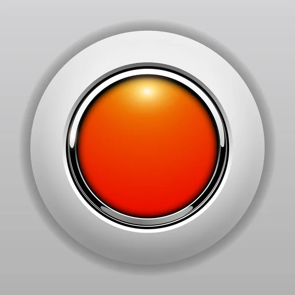3D ボタン オレンジ — ストックベクタ