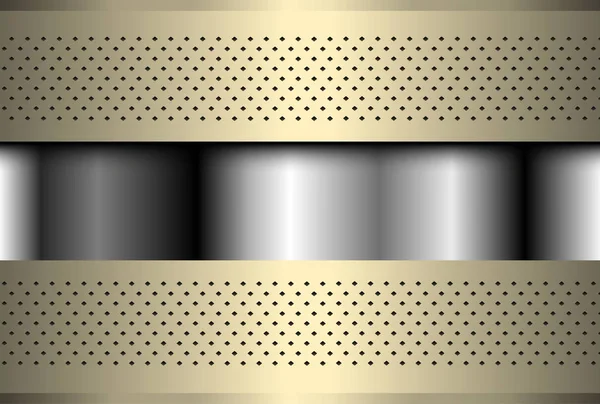 Oro plata fondo metálico 3D . — Vector de stock