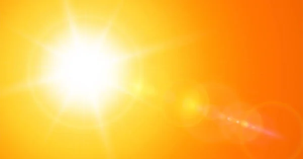 Солнце с бликом объектива — стоковый вектор