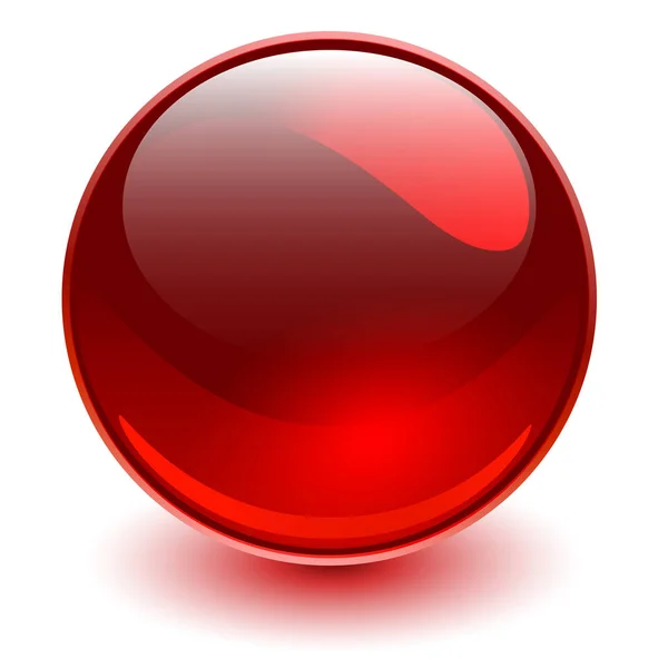 Glass sphere red — Stock Vector