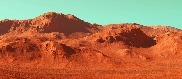 Marte paisaje, 3d render —  Fotos de Stock