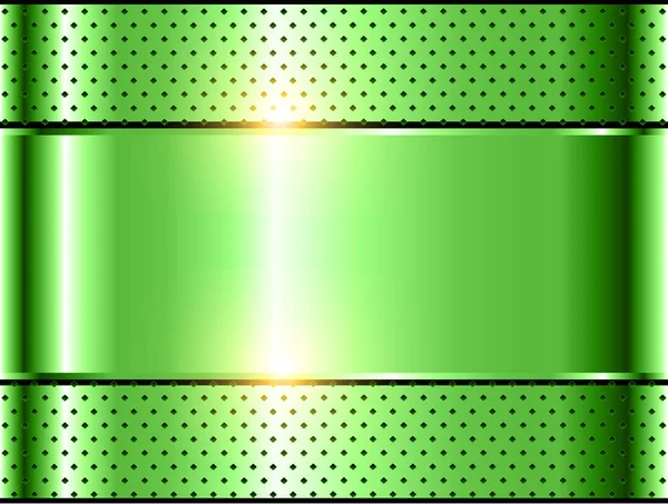 Grön metallic bakgrund — Stock vektor