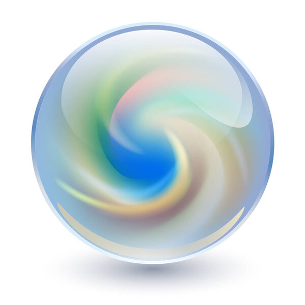 3D crystal, glass sphere