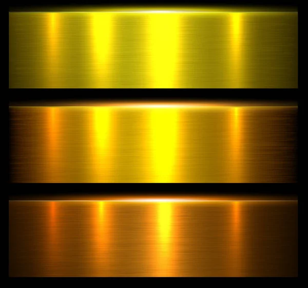 Zlaté kovové textury — Stockový vektor