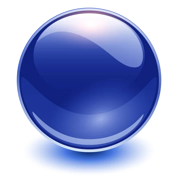 Glazen Bol Blauw Vector Glanzende Bal — Stockvector