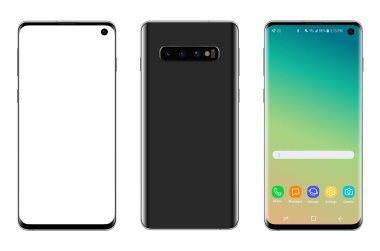 Akıllı telefon, cep telefonu izole edilmiş, gerçekçi vektör çizimi.