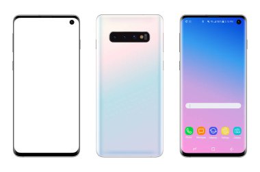 Akıllı telefon, cep telefonu izole edilmiş, gerçekçi vektör çizimi.