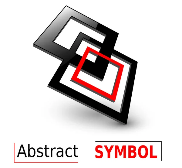 Логотип Абстрактная Форма Черный Красный Векторная Иллюстрация Абстрактный Символ — стоковый вектор