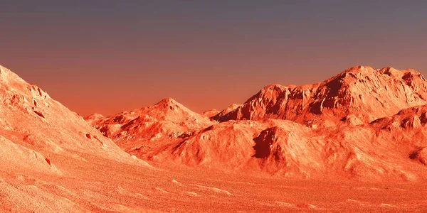 Paisagem Marte Renderização Terreno Planeta Mars Imaginário Ilustração Ficção Científica — Fotografia de Stock